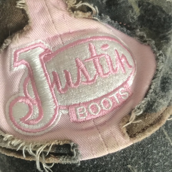 JUSTIN BOOTS CAMO PINK OUTDOOR HAT CAP WESTER PRODUCTS ADJUSTABLE - Picture 3 of 5